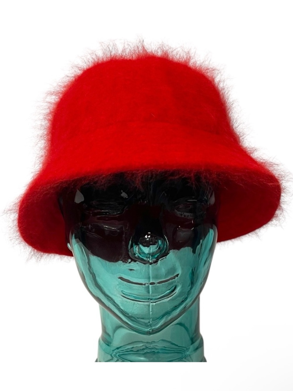 VINTAGE Angora Fuzzy Cloche Bucket Hat